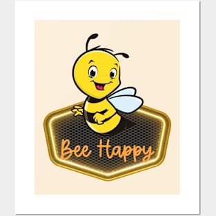 BEE HAPPY CUTE Bumblebee Posters and Art